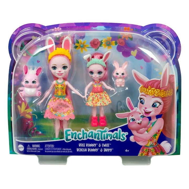 Set Papusi Enchantimals - Bree Bunny & Twist si Bedelia Bunny & Tappy