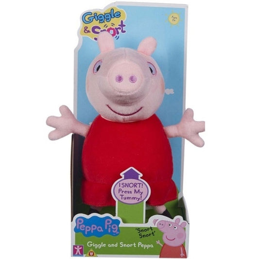 Figurina de plus Peppa Pig care rade si sforaie 20cm