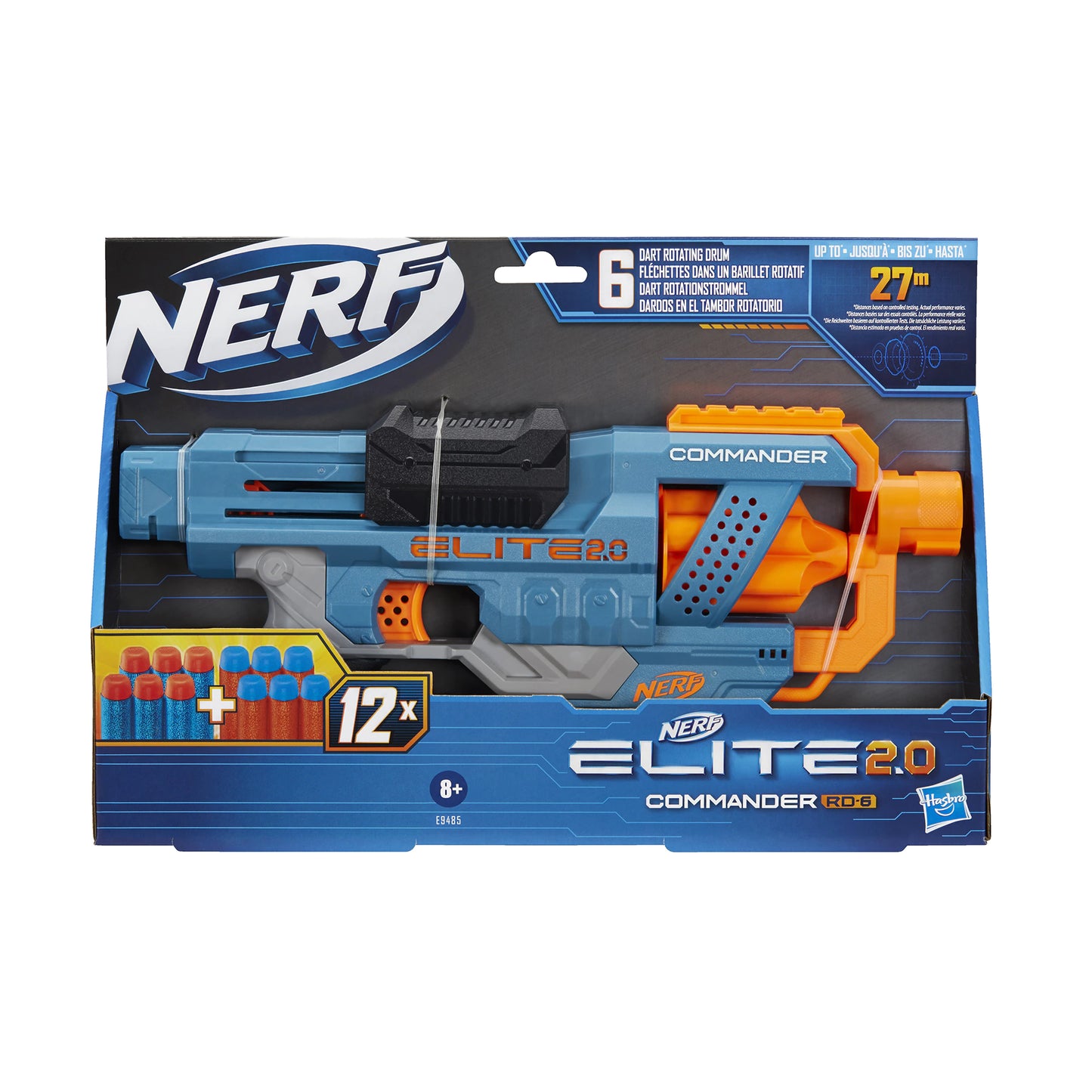 Pistol Nerf Elite Commander RD-6 cu 12 gloante