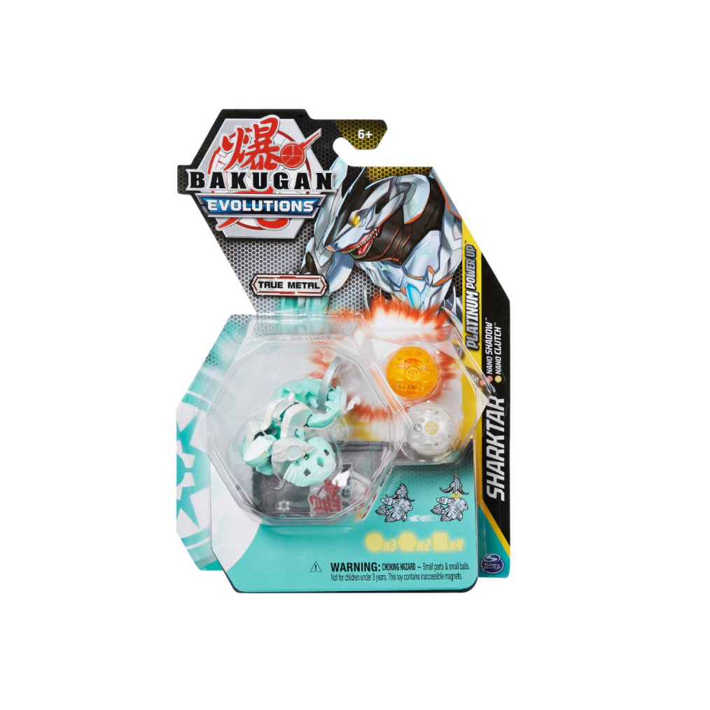 Set 3 figurine Bakugan Evolutions Platinum Power Up - Sharktar,Nano Shadow si Nano Clutch