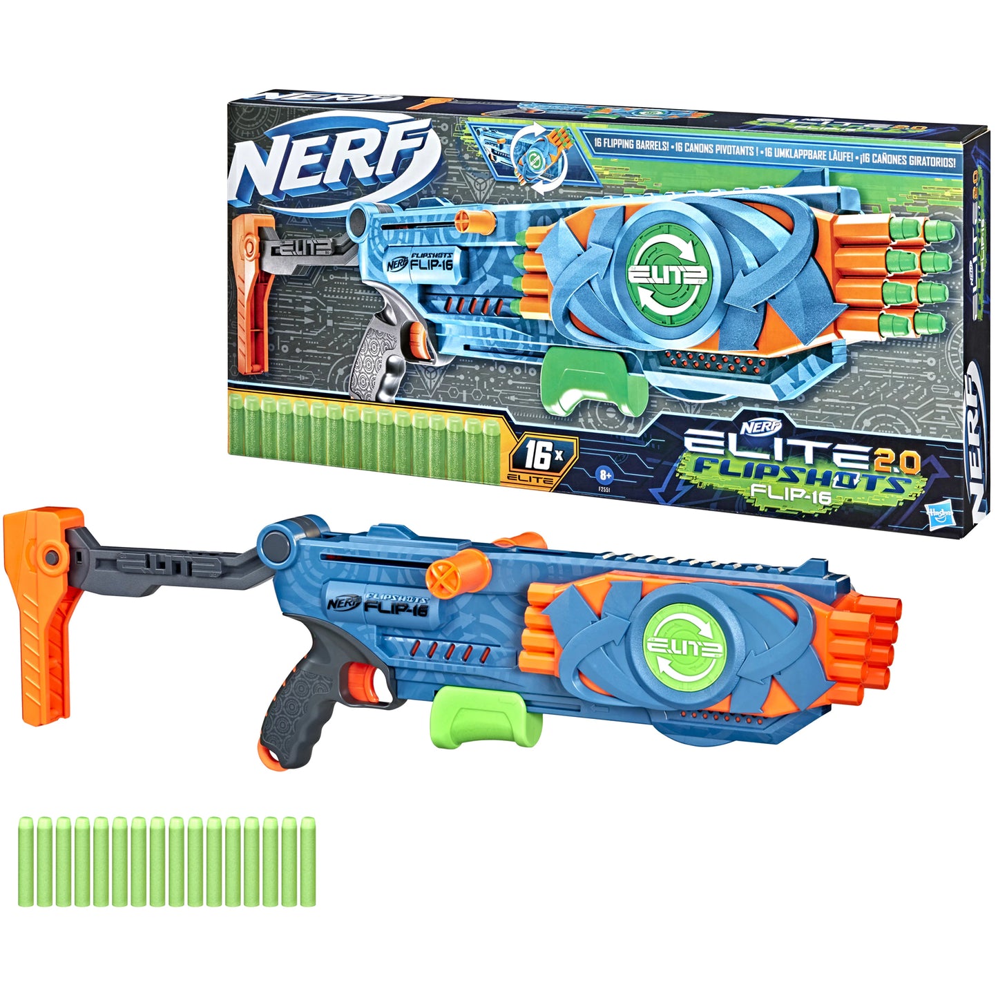 Blaster Nerf Elite 2.0 - Flip 16 cu 16 proiectile