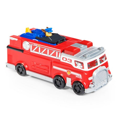 Set 2 masinute masina de pompieri si vehicul cu figurina Chase - PAW PATROL