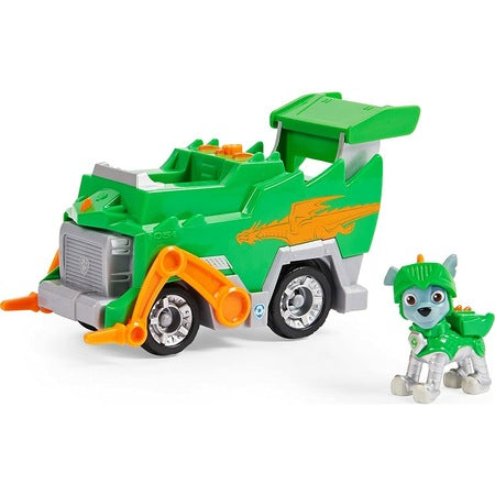 Masinuta Paw Patrol Rescue Knights Deluxe Vehicle  - Rocky Verde