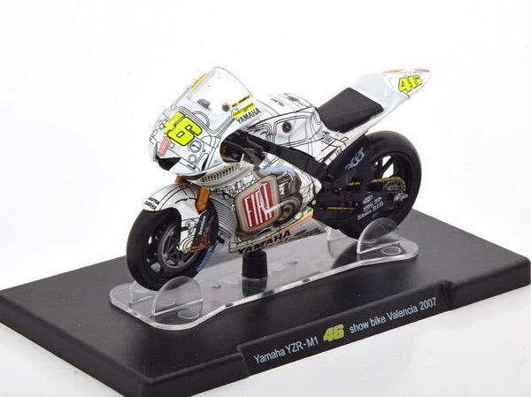 Motocicleta Yamaha YZR-M1 show bike Valencia 2007 - 1/18 Altaya