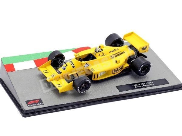 Macheta Formula1 Lotus 99T 1987 Satoru Nakajima cu vitrina plexiglass - 1/43 Altaya