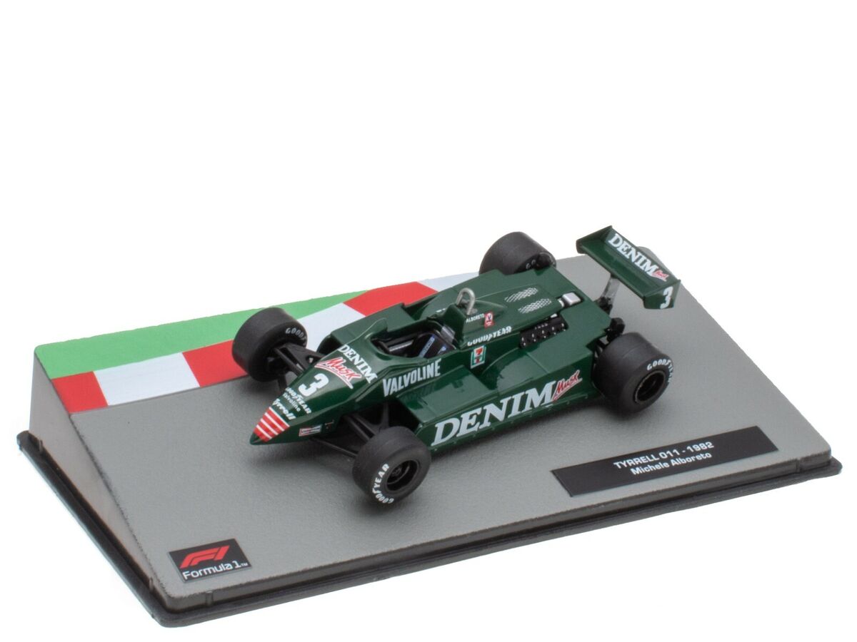 Formula 1 Tyrrell 011 1982 Michele Alboreto cu vitrina plexiglass - 1/43 Altaya