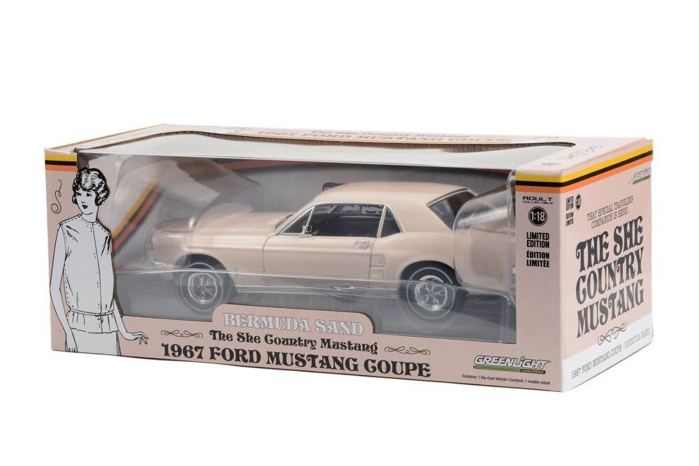 Ford Mustang Coupe 1967 "The She Country Mustang" Bermuda Sand - 1/18 Greenlight