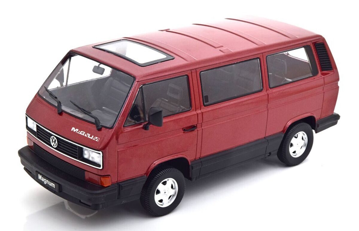 VW Bus T3 Multivan Magnum 1987 rosu- 1/18 KK-Scale