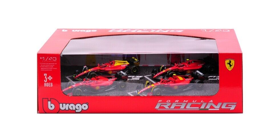 Set 4 machete Formula 1 Ferrari  Leclerc/Sainz 2022-2023 - 1/43 Bburago