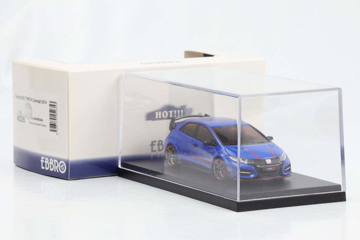 Honda Civic Type R Concept 2014 (albastra) cu vitrina - 1/43 Ebbro