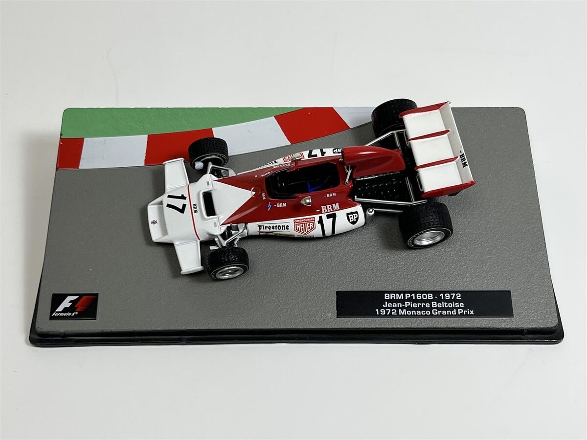 Formula 1 BRM P160B 1972 Jean-Pierre Beltoise 1972 Monaco Grand Prix cu vitrina plexiglass - 1/43 Altaya