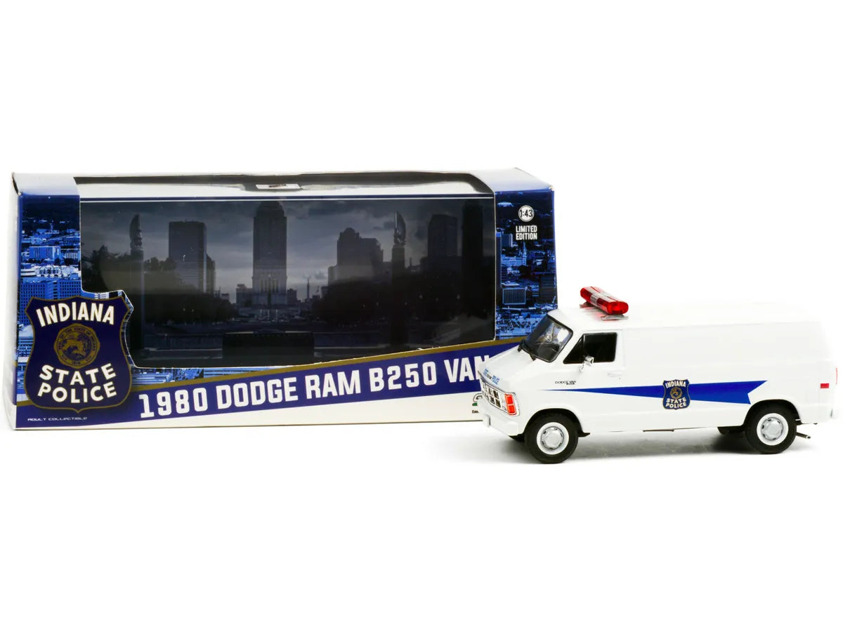 Dodge Ram B250 Van 1980 Indiana State Police cu vitrina plexiglass - 1/43 Greenlight