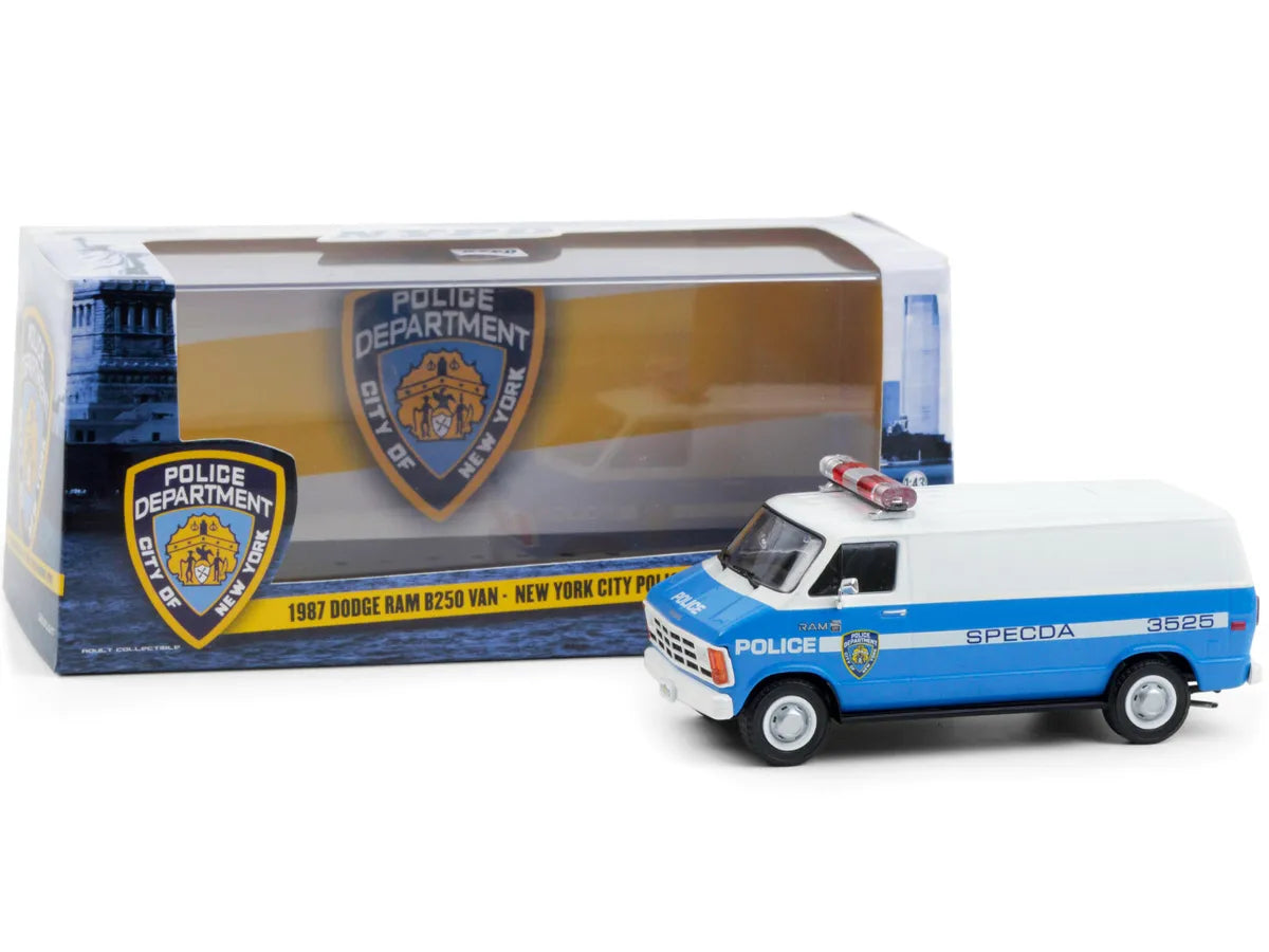 Dodge Ram B250 1987 Van New York City Police departament cu vitrina plexiglass - 1/43 Greenlight