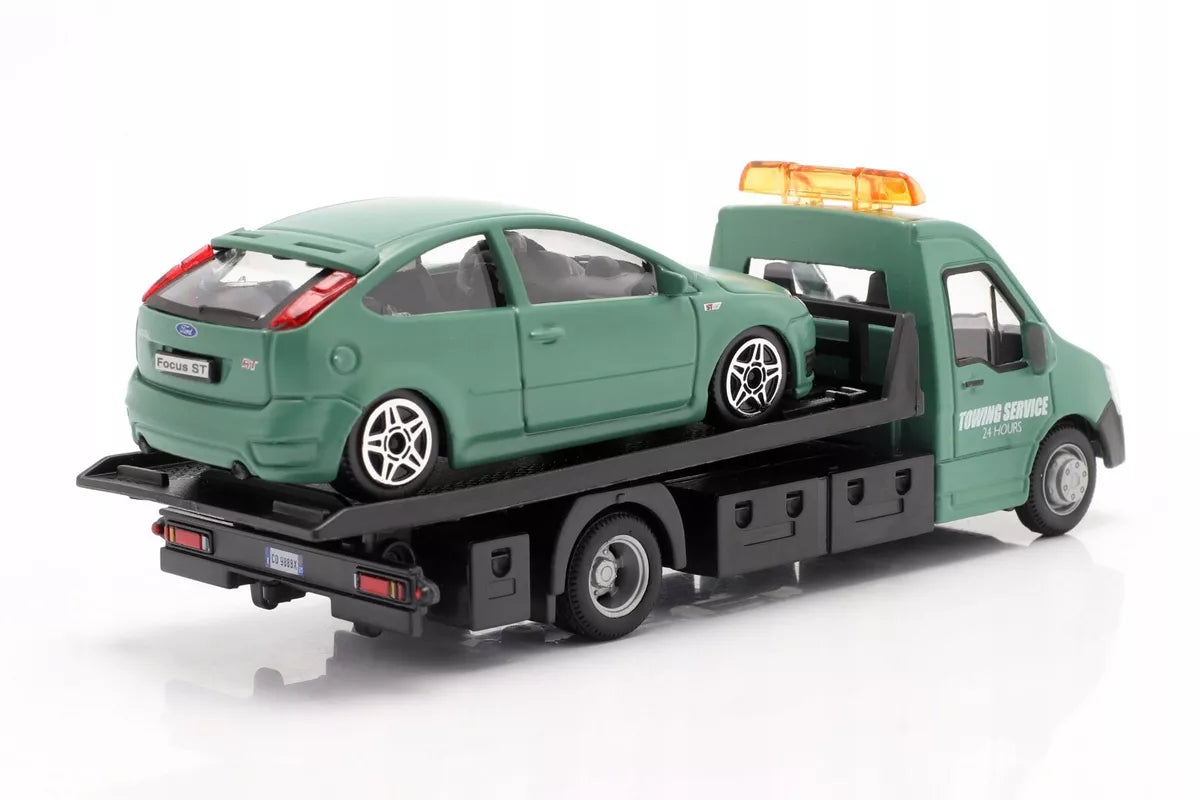 Set 2 masinute Flatbed Transport (verde) - 1/43 Bburago