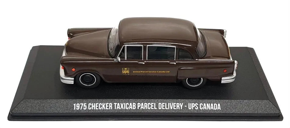 Checker Taxicab Parcel Delivery - Ups Canada 1975 cu vitrina plexiglass - 1/43 Greenlight