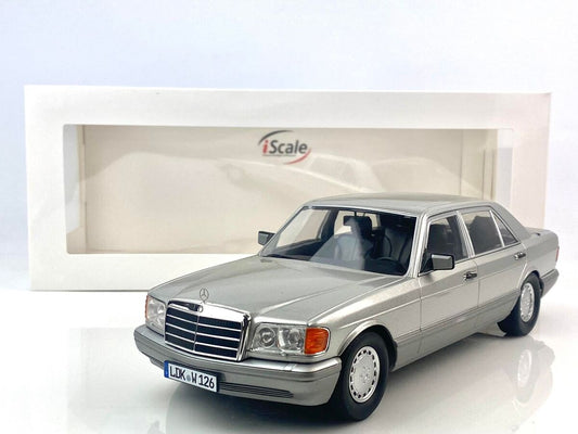 Mercedes-Benz S-Klasse 1985 (gri) 560 SEL - 1/18 IScale