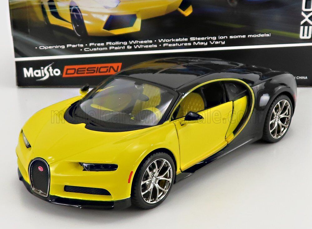 Bugatti Chiron Exotics galben/negru - 1/24 Maisto Design