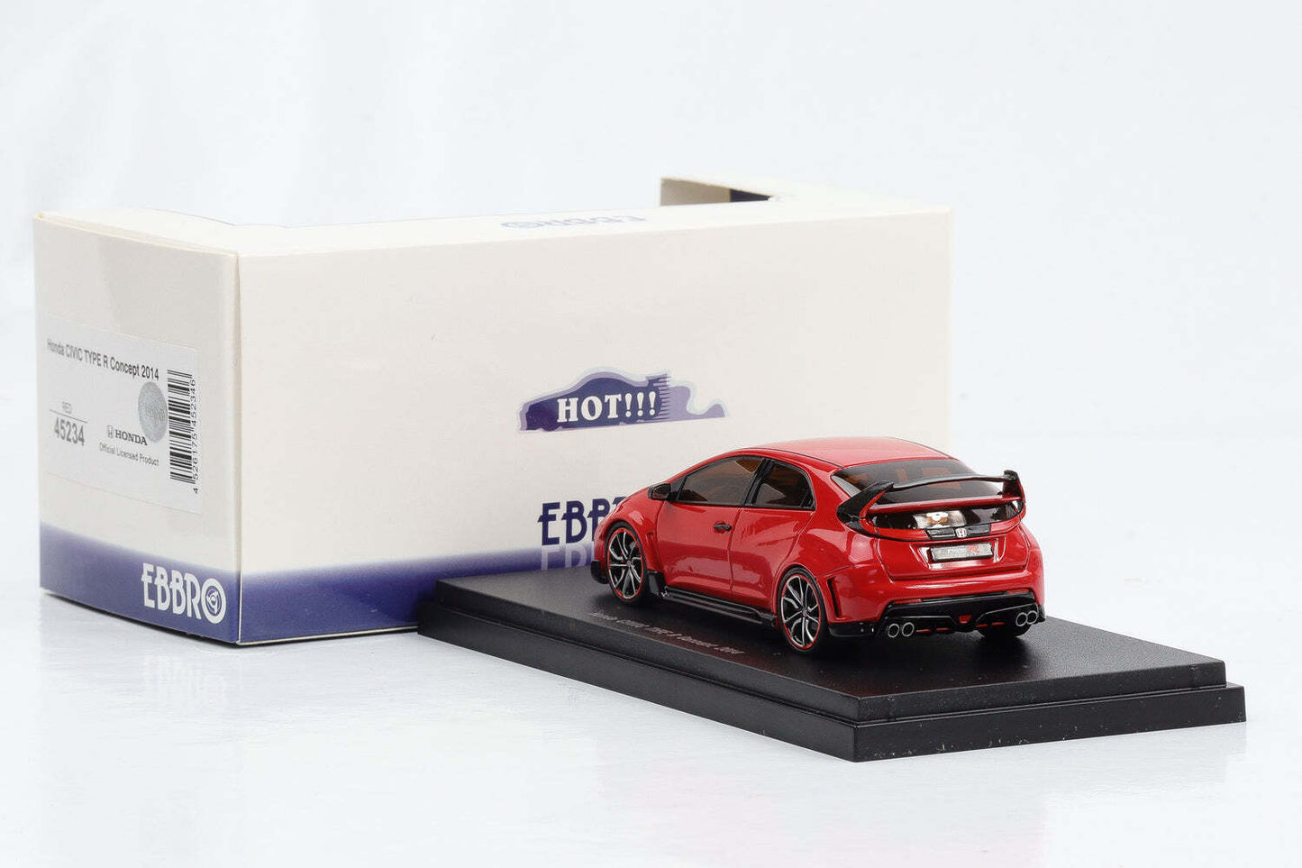 Honda Civic Type R Concept 2014 rosie cu vitrina plexiglass - 1/43 Ebbro