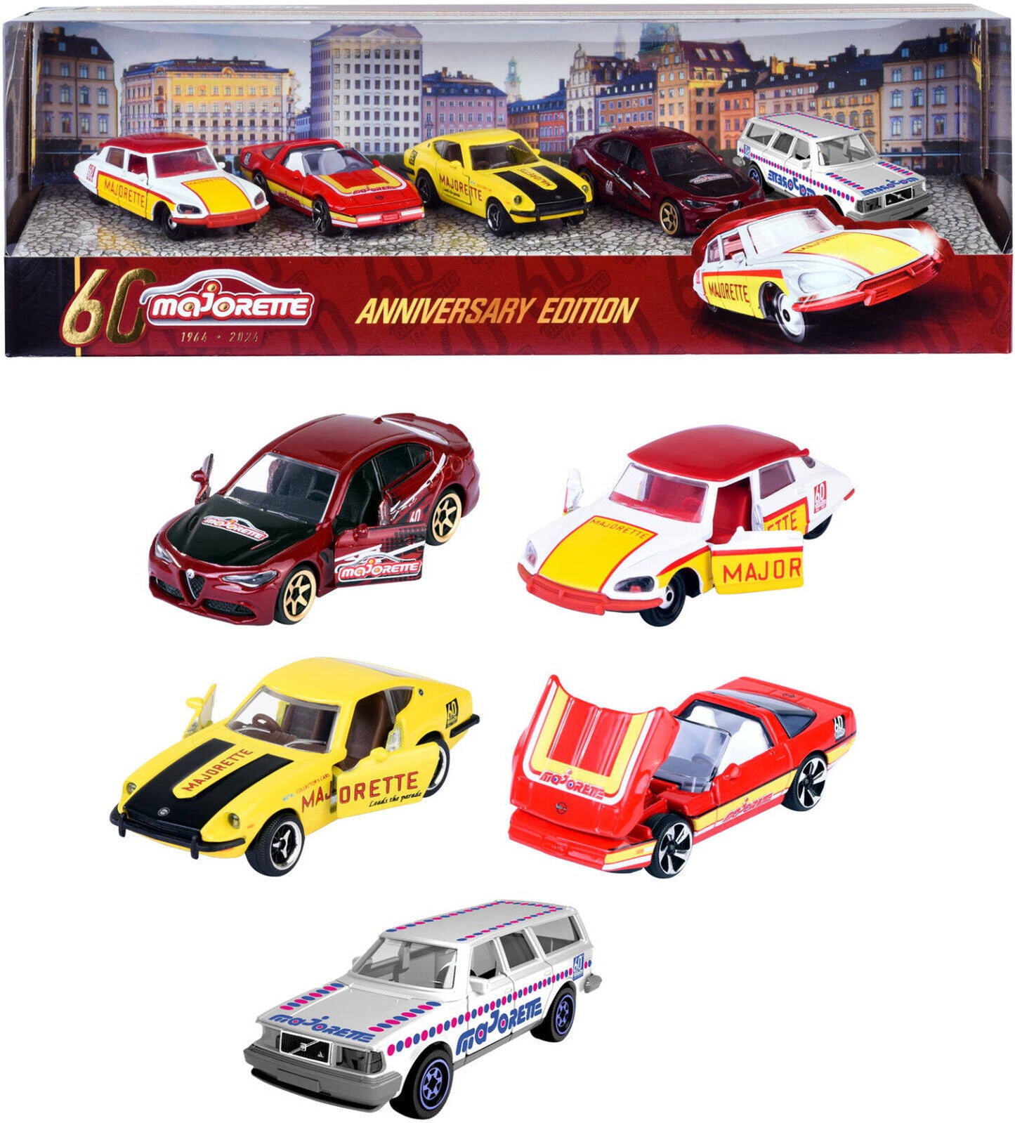 Set 5 masinute Editie Aniversara 60 - 1/64 Majorette