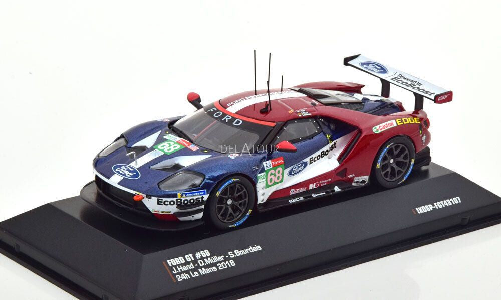 Ford GT #68 24h Le Mans 2018 cu vitrina plexiglass - 1/43 IxoModels