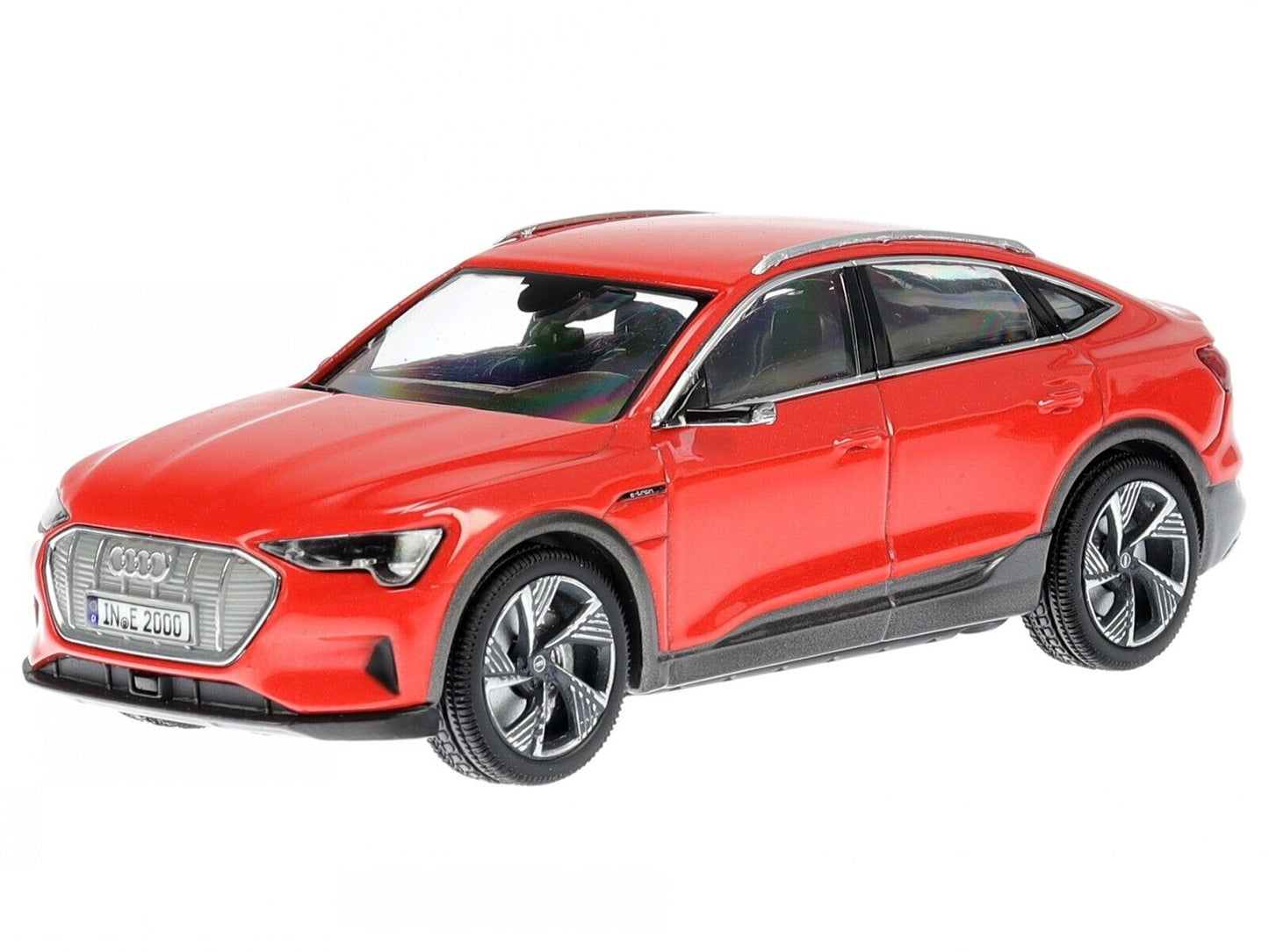 Audi e-tron Sportback catalunya red cu vitrina plexiglass - 1/43 IScale