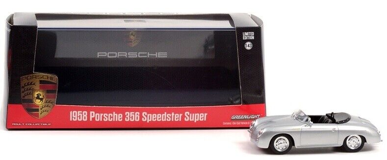 Porsche 356 Speedster Super 1958 gri cu vitrina plexiglass - 1/43 Greenlight