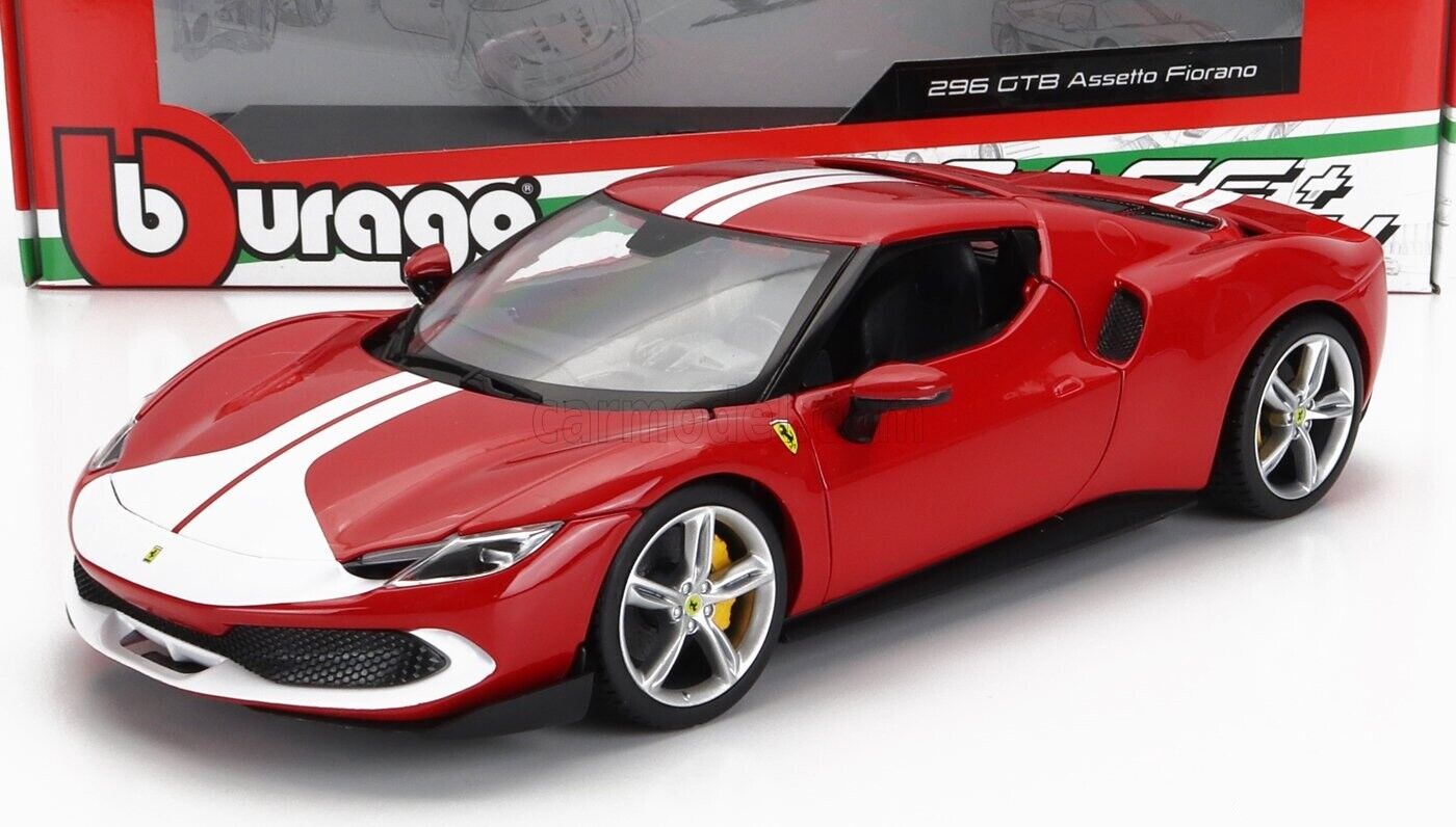 Ferrari 296 GTB Assetto Fiorano rosu/alb - 1/18 Bburago