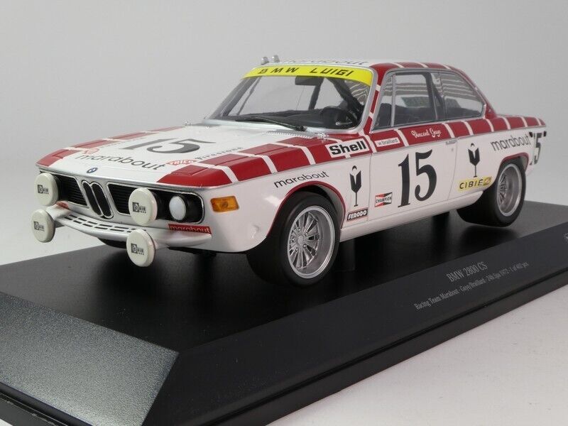 BMW 2800 CS #15 racing team marabout gaye/braillard 24h spa 1972 1/402 pcs - 1/18 Minichamps