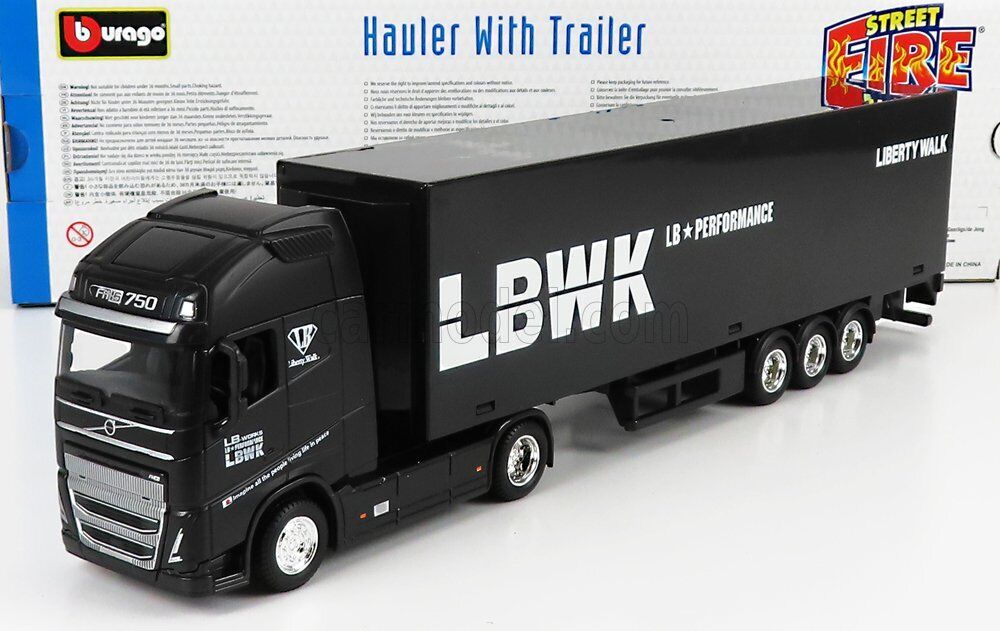 TIR  Volvo FH16 negru LBWK - 1/43 Bburago