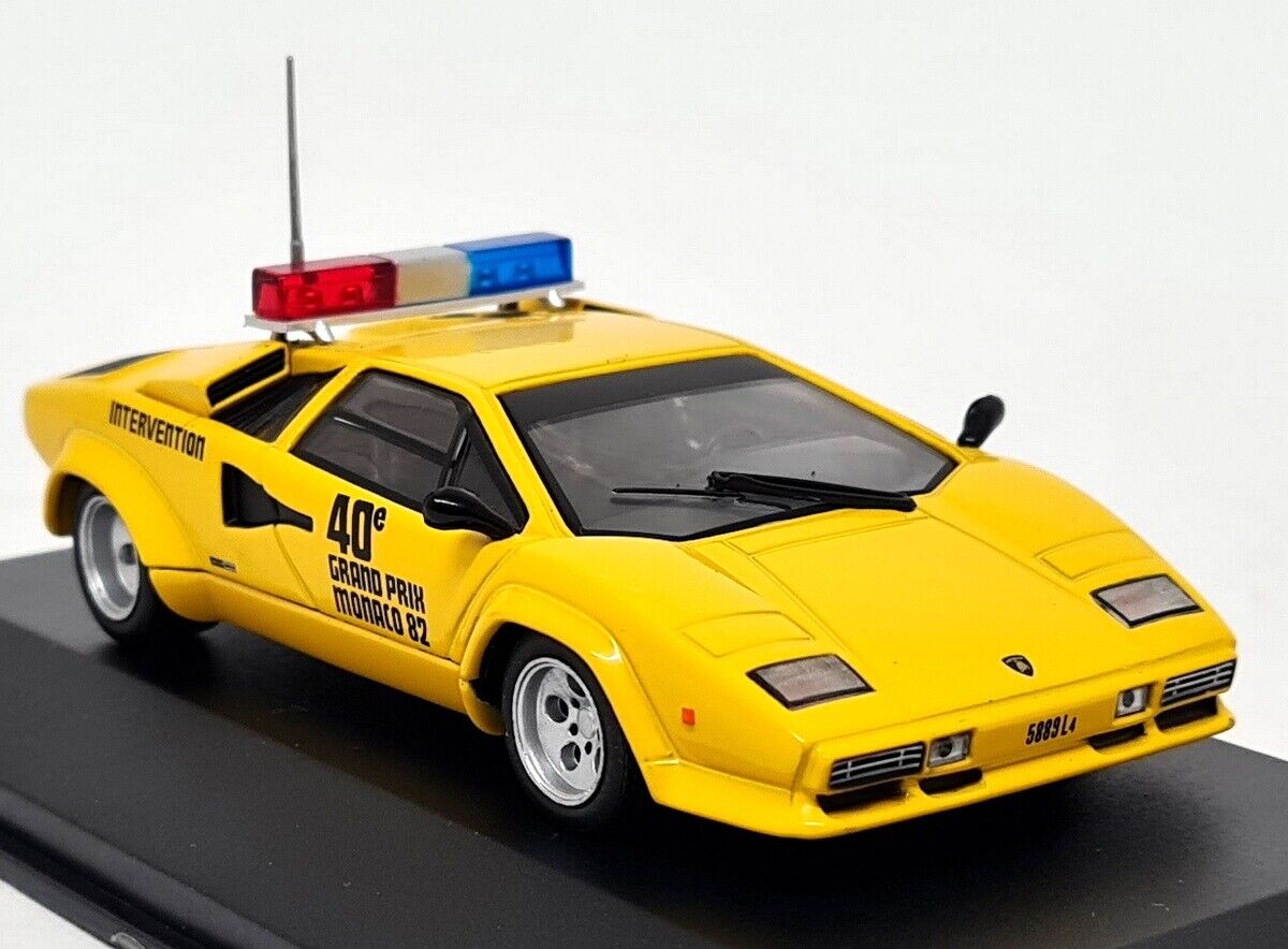 Lamborghini Countach galben Pace Car Monaco GP 1982 cu vitrina plexiglass - 1/43 Werk83