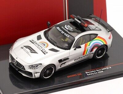 Mercedes-Benz AMG GT-R Safety Car 2020 gri/curcubeu cu vitrina plexiglass - 1/43 Ixo Models