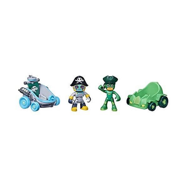 Set 2 figurine Eroi in pijama cu 2 vehicule - Gekko si Pirate Robot