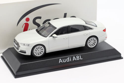 Audi A8L alb cu vitrina plexiglass - 1/43 IScale