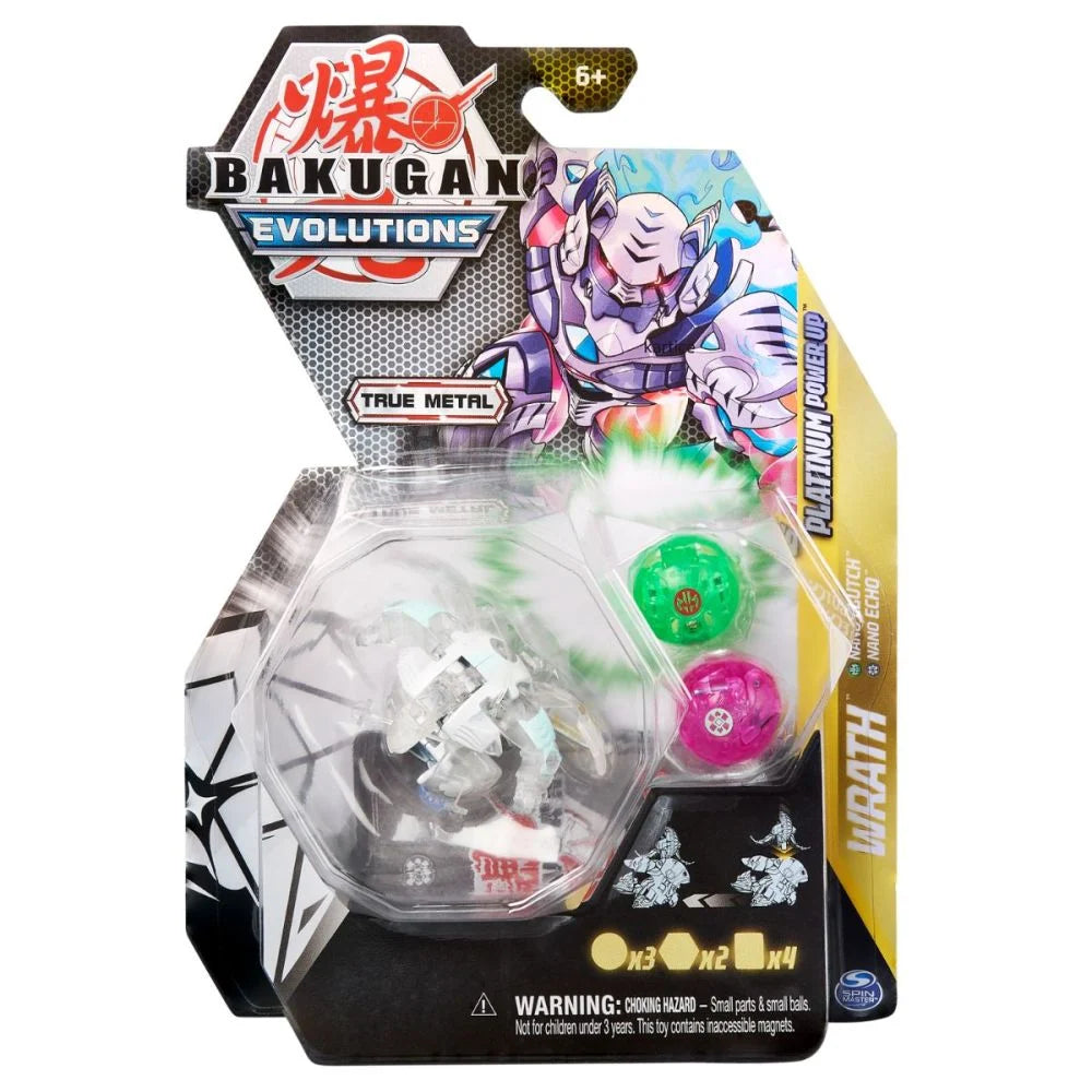 Set 3 Figurine Bakugan Evolutions Platinum Series - Wrath,Nano Clutch si Nano Echo