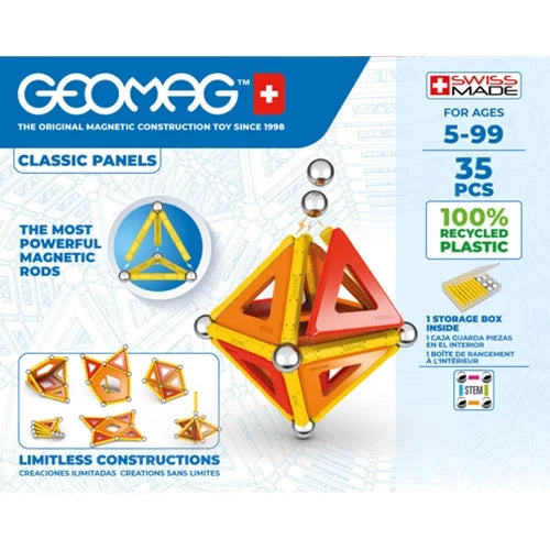 Set de Constructie Geomag Magnetic Classic Orange Panels 35 piese