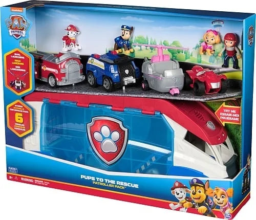 Vehicul mare Paw Patrol 55cm cu figurine si vehicule Paw Patrol Pups To The Rescue