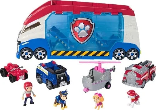 Vehicul mare Paw Patrol 55cm cu figurine si vehicule Paw Patrol Pups To The Rescue