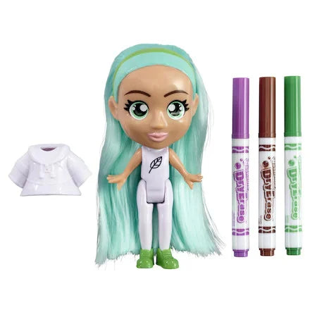 Set Papusa Crayola Color n Style lavabila  - Jade