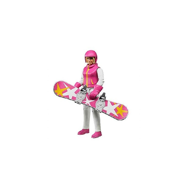 Figurina Femeie Blonda cu placa snowboard 10cm 60420 - Bruder