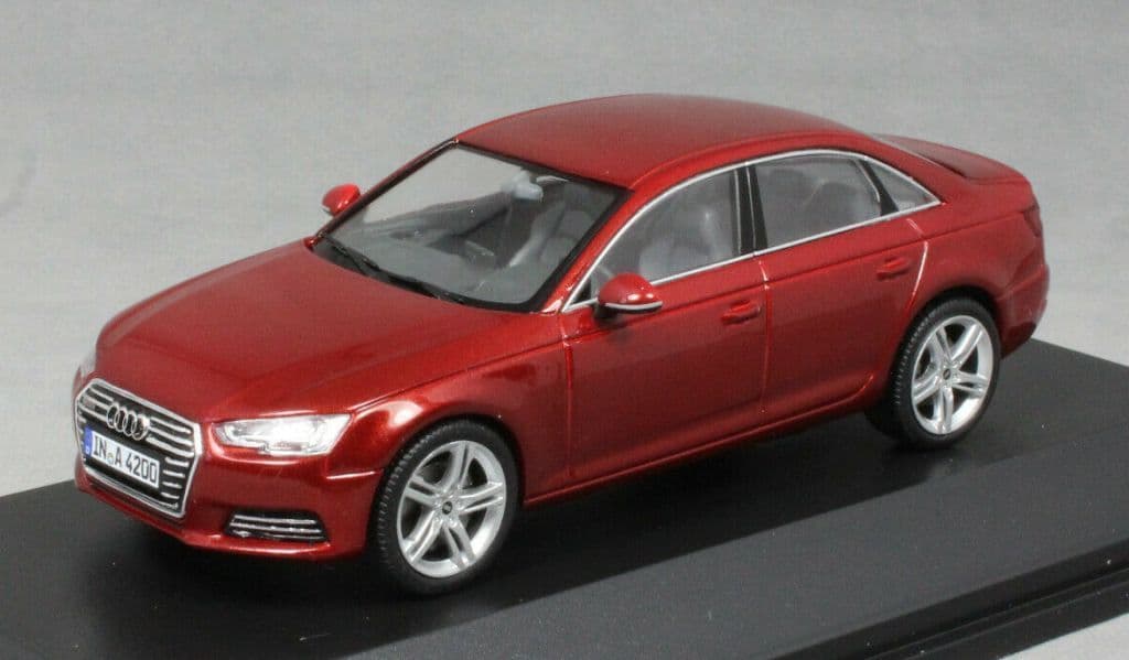 Audi A4 Matador Red cu vitrina plexiglass - 1/43 Spark