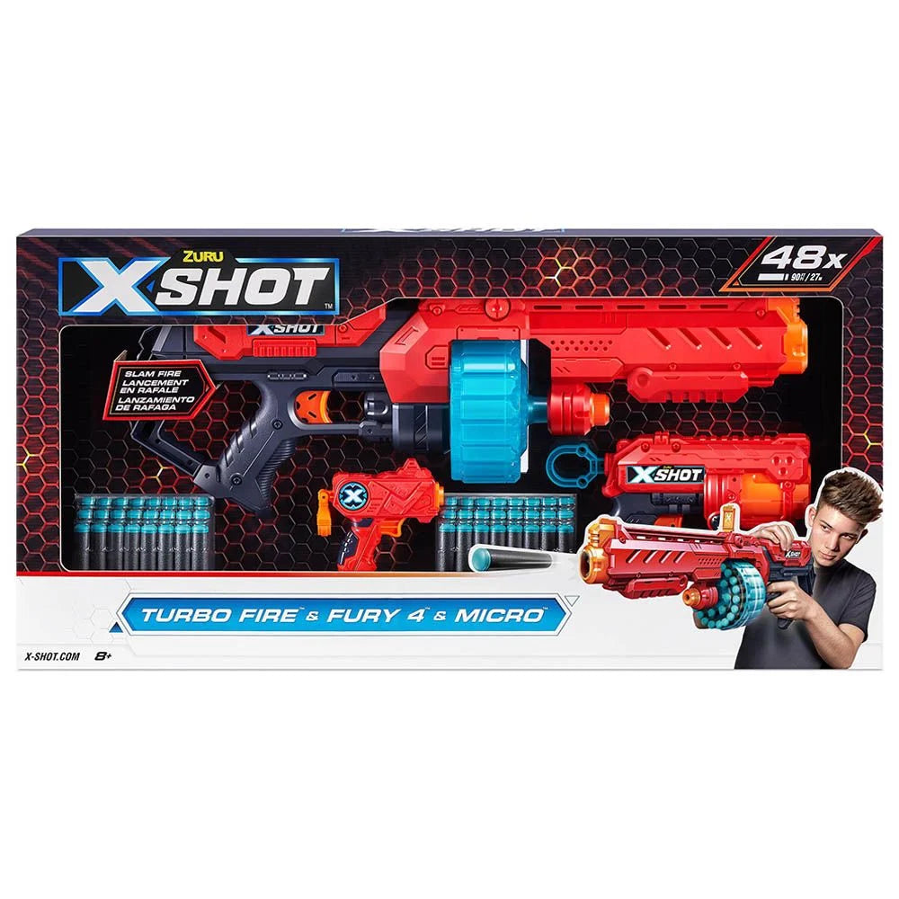 Blaster X-Shot Combo Pack Turbo Fire Fury cu 48 proiectile