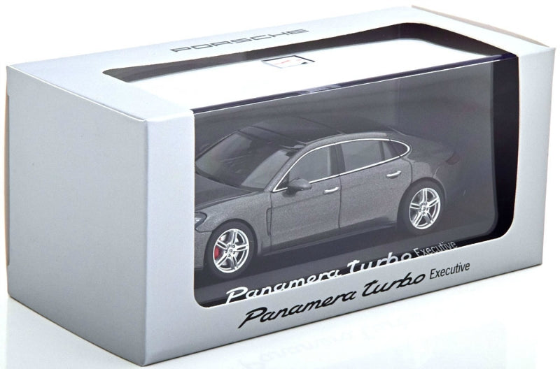 Porsche Panamera Turbo Executive gri cu vitrina plexiglass - 1/43 Herpa